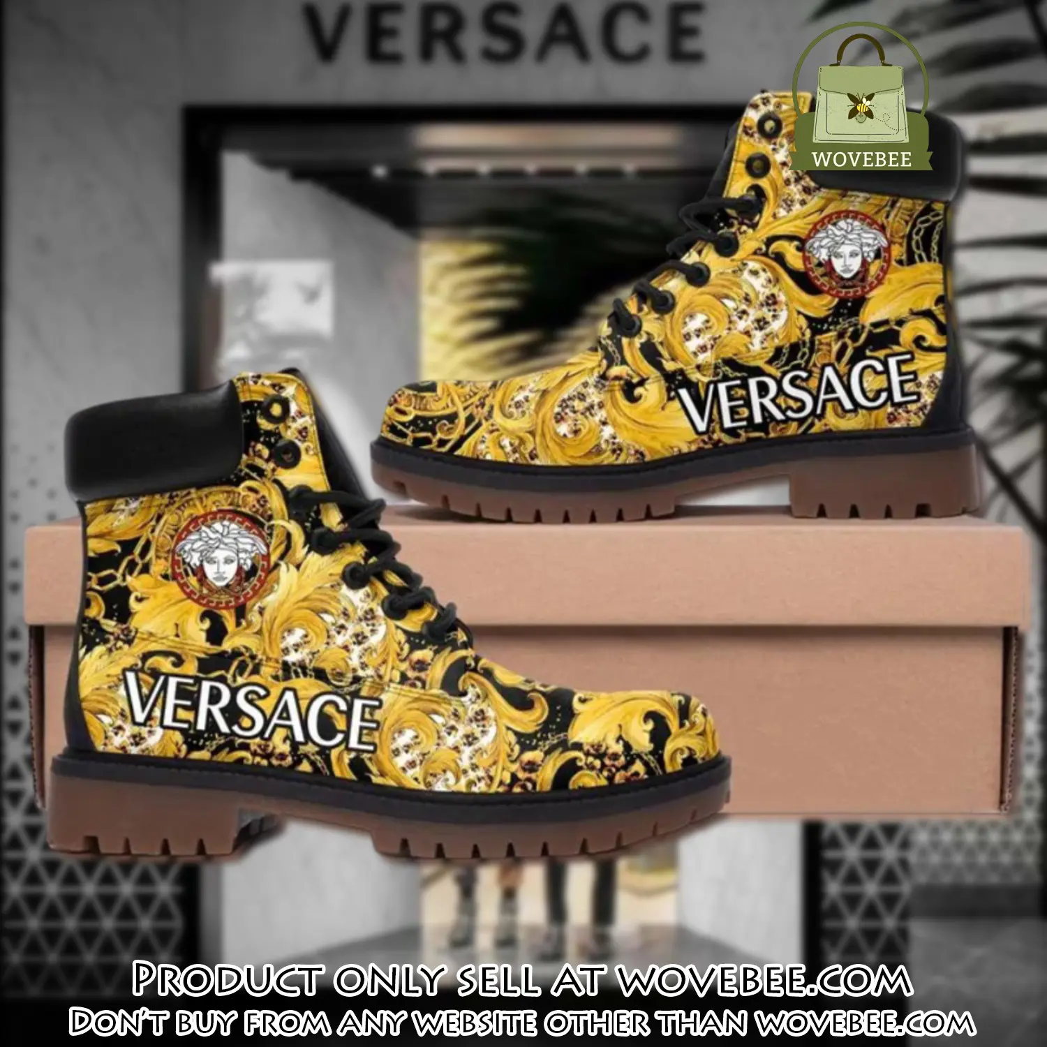 Versace medusa gold pattern luxury brand boots premium gifts for men women wvb5001832